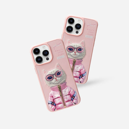 Nimmy Cool Cat Shockproof Embroidery Phone Case - iPhone 15