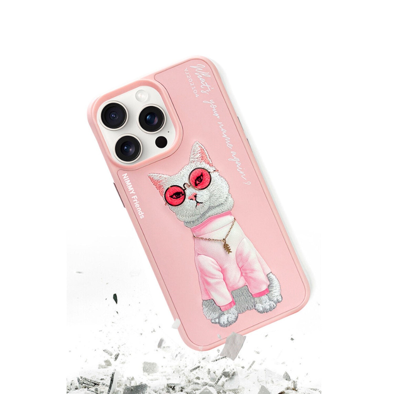 Nimmy Cool Cat Shockproof Embroidery Phone Case - iPhone 15 Pro